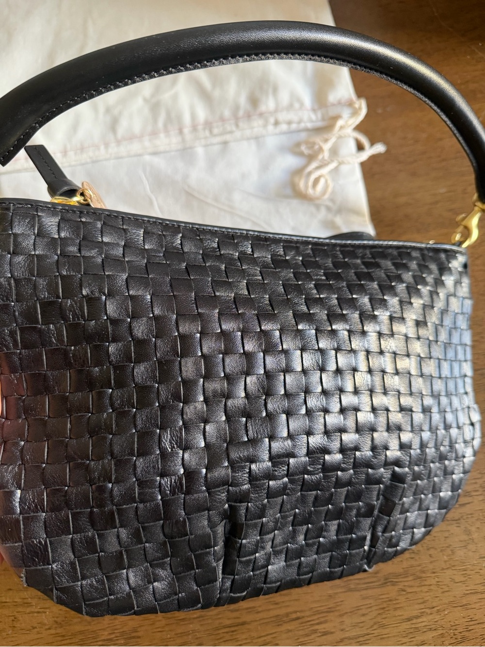 Clare V. Petit Moyen Bag (Black Woven) - Picture 6 of 10